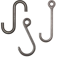 PEERLESS J Hook: Steel, 80 Grade, Eye/Straight, 5/16 in Trade Size, 250 lb  Working Load Limit