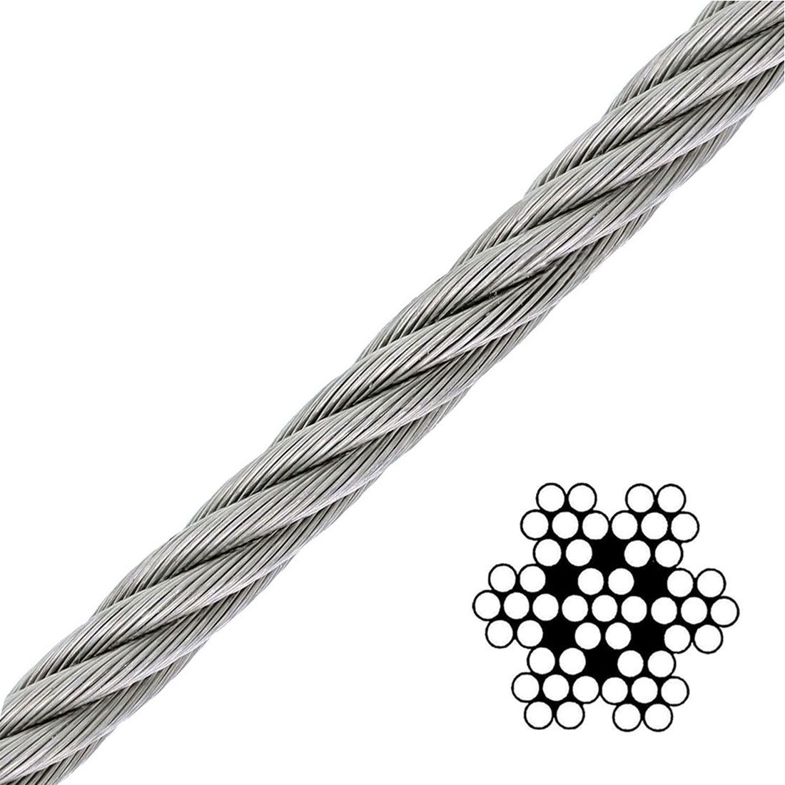 Haul Master 61784 100 ft. x 3mm Aircraft Grade Wire Rope