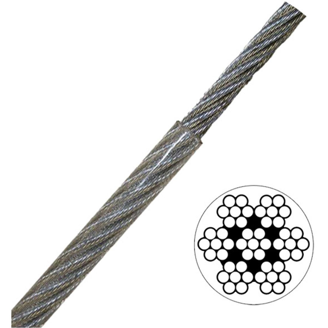 250 5000 ft 2500 Galvanized Aircraft Cable Wire Rope 3/32" 7x7-100 500,1000 